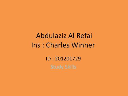 Abdulaziz Al Refai Ins : Charles Winner