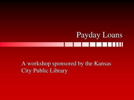 A workshop sponsored by the Kansas City Public Library