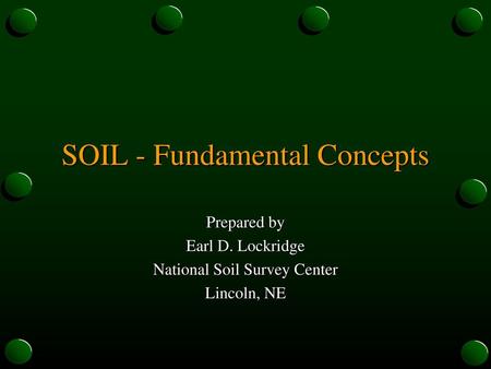 SOIL - Fundamental Concepts