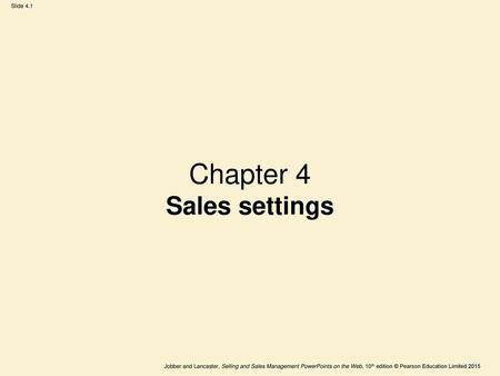 Chapter 4 Sales settings