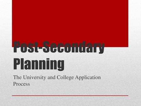 Post-Secondary Planning