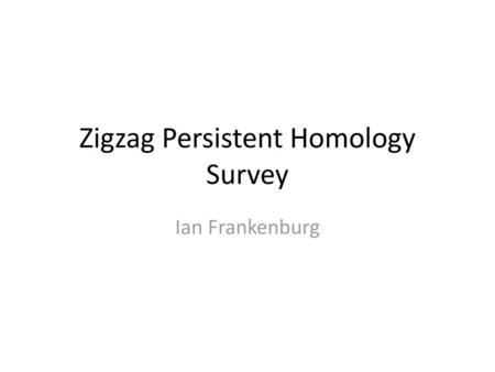 Zigzag Persistent Homology Survey