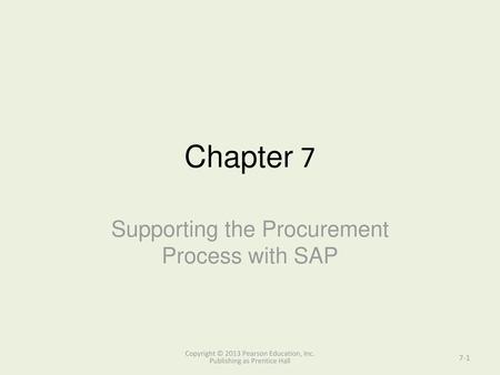 Supporting the Procurement Process with SAP