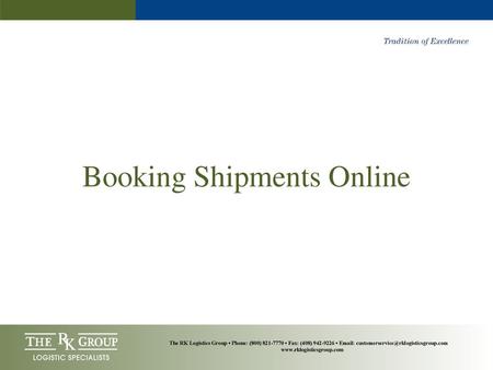 Booking Shipments Online