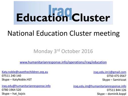 National Education Cluster meeting