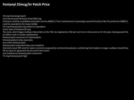 Fentanyl 25mcg/hr Patch Price