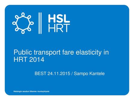 Public transport fare elasticity in HRT 2014