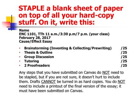 STAPLE a blank sheet of paper on top of all your hard-copy stuff