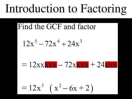 Introduction to Factoring