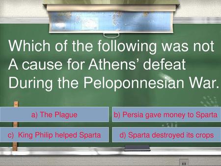 Which of the following was not A cause for Athens’ defeat