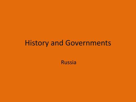 History and Governments