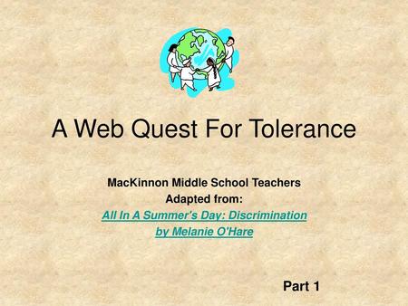 A Web Quest For Tolerance