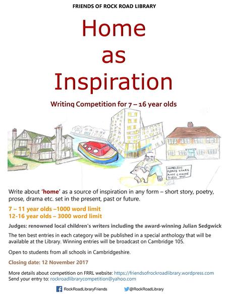 FRIENDS OF ROCK ROAD LIBRARY Writing Competition for 7 – 16 year olds