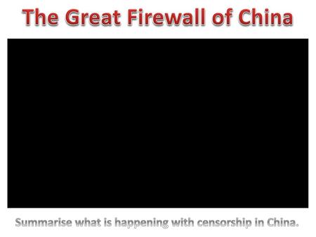 The Great Firewall of China