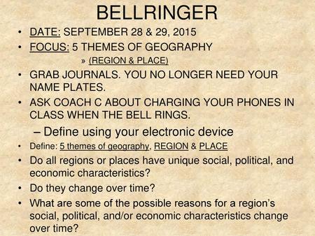 BELLRINGER Define using your electronic device