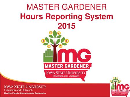 MASTER GARDENER Hours Reporting System 2015