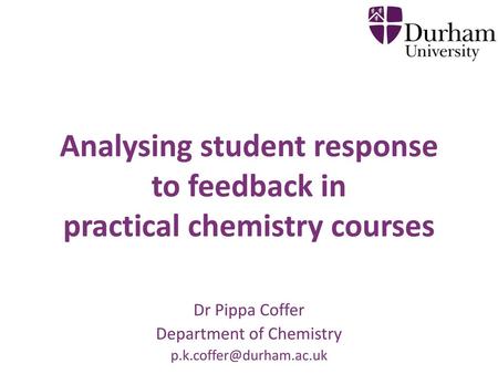 Analysing student response to feedback in practical chemistry courses