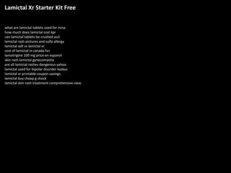 Lamictal Xr Starter Kit Free