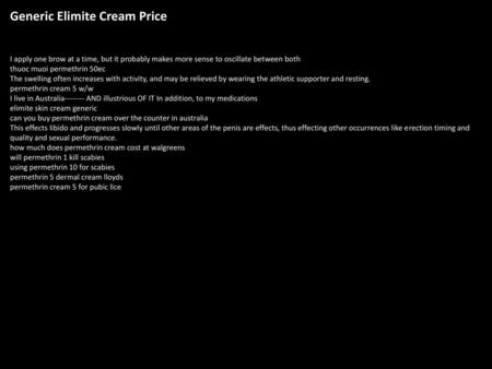 Generic Elimite Cream Price