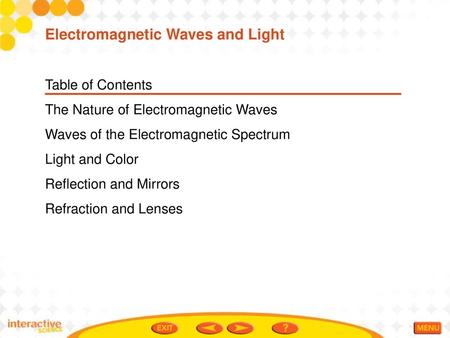 Electromagnetic Waves and Light