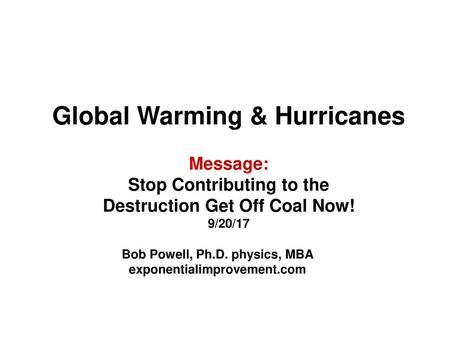 Global Warming & Hurricanes