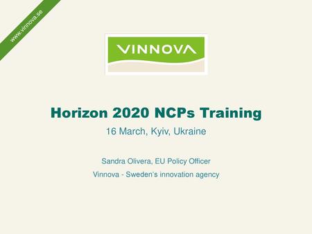 Horizon 2020 NCPs Training 16 March, Kyiv, Ukraine