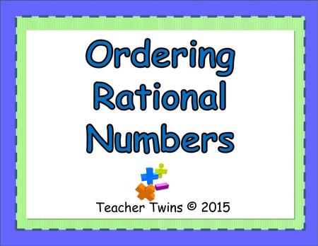 Ordering Rational Numbers