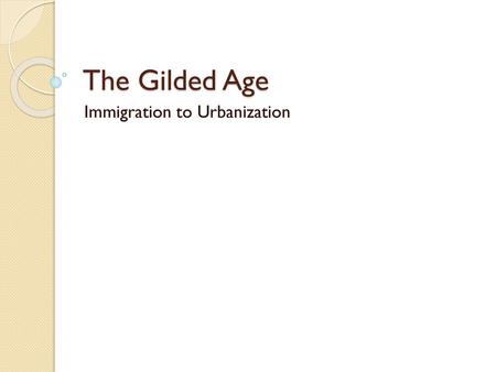 Immigration to Urbanization