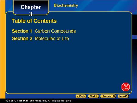 Chapter 3 Table of Contents Section 1 Carbon Compounds