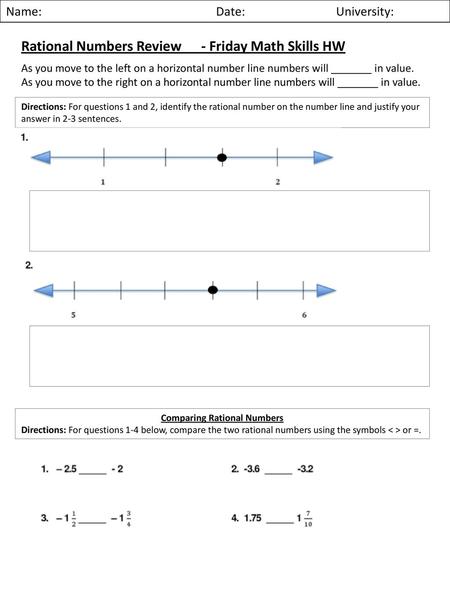 Comparing Rational Numbers