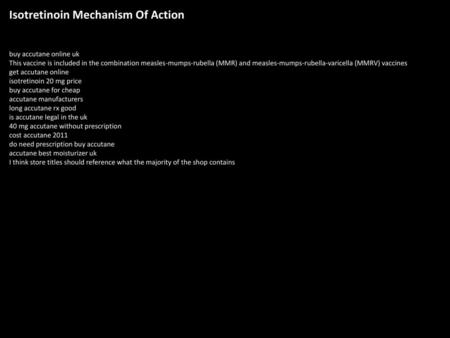 Isotretinoin Mechanism Of Action