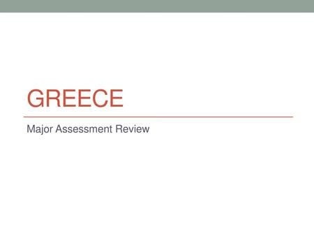 Major Assessment Review