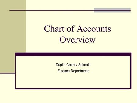 Chart of Accounts Overview