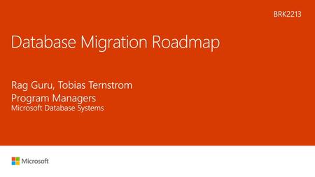 Database Migration Roadmap