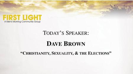 “Christianity, Sexuality, & the Elections”