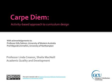 Carpe Diem: Activity-based approach to curriculum design