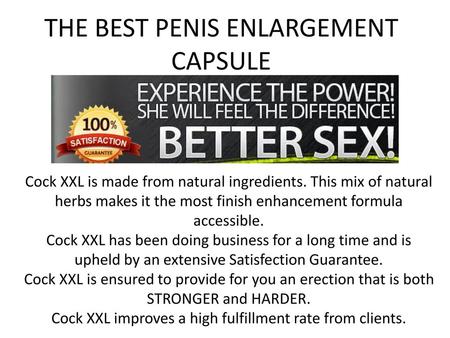 THE BEST PENIS ENLARGEMENT CAPSULE