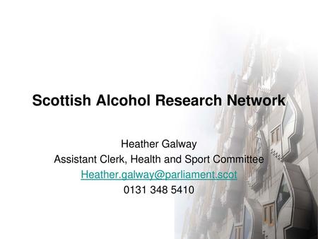 Scottish Alcohol Research Network