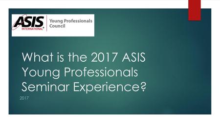 What is the 2017 ASIS Young Professionals Seminar Experience?