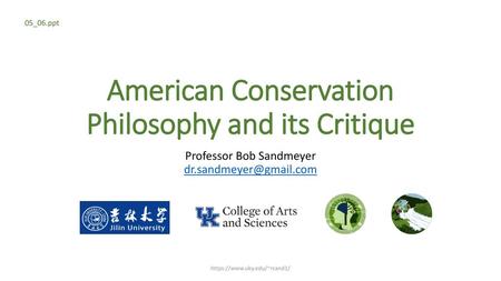 American Conservation Philosophy and its Critique