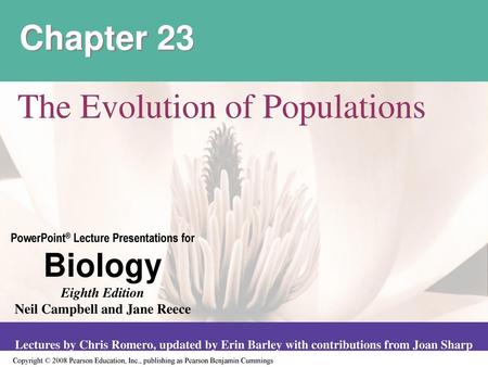 The Evolution of Populations