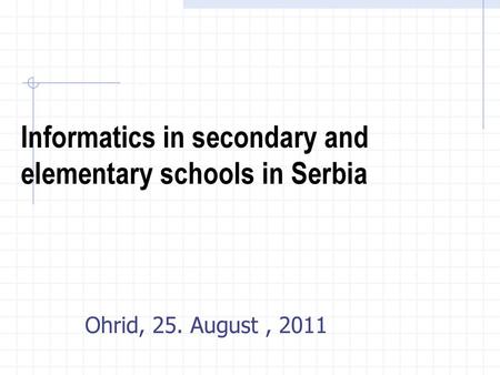 Informatics in secondary and elementary schools in Serbia