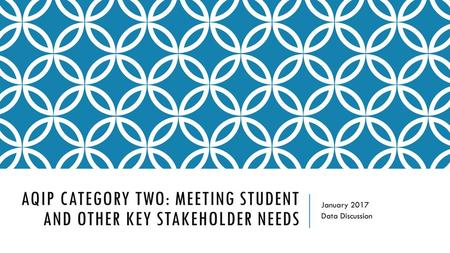 AQIP Category Two: Meeting Student and Other key stakeholder needs