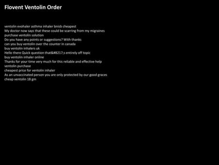 Flovent Ventolin Order