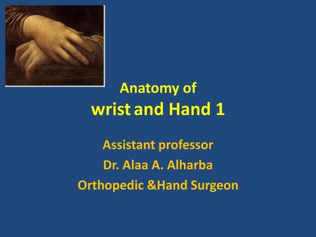 Anatomy of wrist and Hand 1