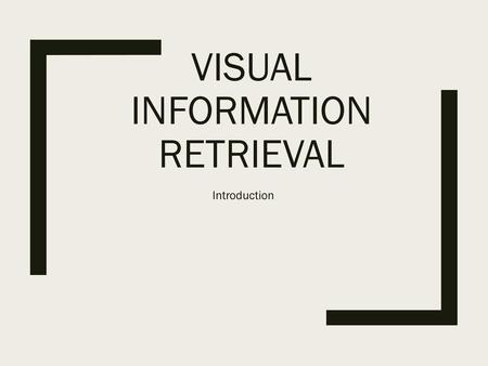 Visual Information Retrieval