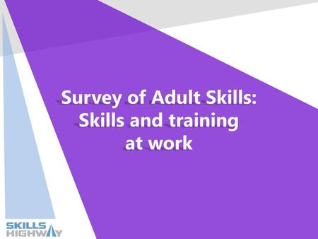 Survey of Adult Skills: Skills and training at work