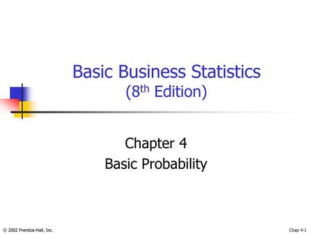 Basic Business Statistics (8th Edition)