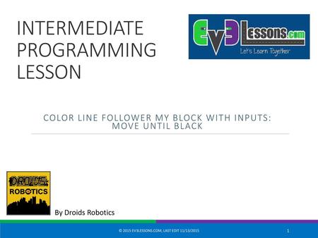 INTERMEDIATE PROGRAMMING LESSON