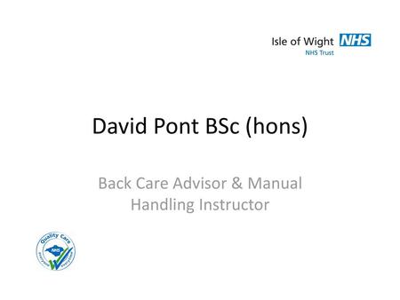 Back Care Advisor & Manual Handling Instructor